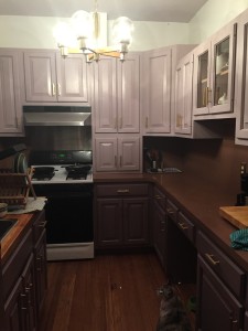 mauve cabinets with hardware